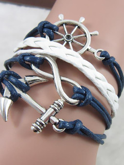 Fashion Boat Anchor Sliver Bracelet Accessories