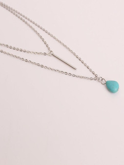 Simple Turquoise Alloy Necklaces Accessories