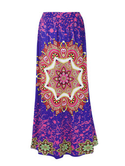 Casual Captivating Designed Printed Flared Maxi Skirt