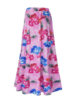 Casual Attractive Floral Printed Flared Maxi Skirt