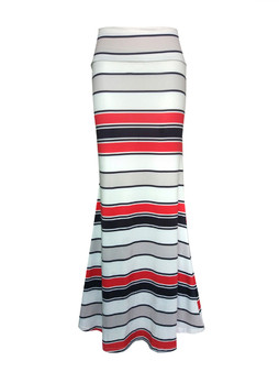 Casual Simple Striped Mermaid Maxi Skirt