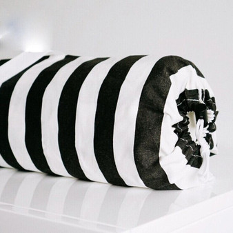 Black and White Striped Dog Teepee with Dog Bed