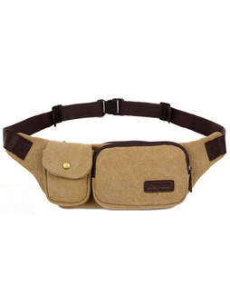 Casual Men Multifunctional Canvas Casual Waist Bag