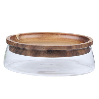 Acacia Storage Glass Bowl