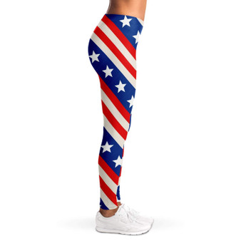 Squat Proof Stars And Stripes 4th of July Leggings