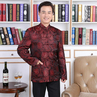 Traditional Men Chinese Cheongsam Pattern Suit Jacket