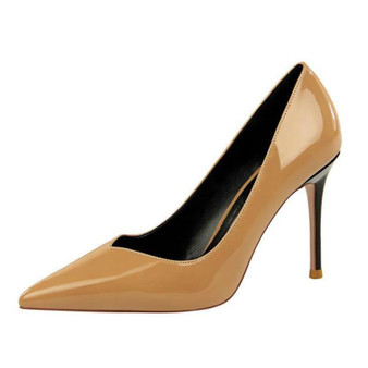 Patent Leather Pointed Toe Pumps Women Super High Heel Pumps