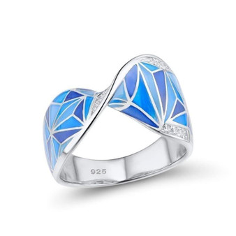 Cubic Zirconia Ring Fashion 925 Sterling Silver Irregular Ring