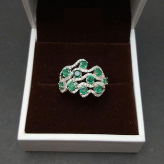 Natural Zambia Green Emerald Gemstone Ring