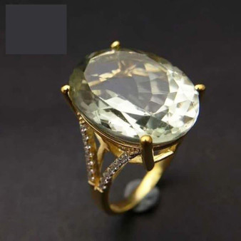 Chunky Natural 13ct Green Amethyst Gemstone Ring