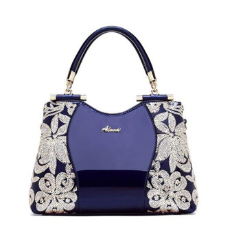 New Women Patent Leather Handbags Sequin Embroidery luxury Shoulder Crossbody Bag