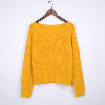 Women Sweater and Pullovers Long Sleeve Crop Sweater Top