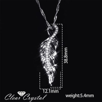 Feather Shaped Pendant Necklace Made out of Sterling Silver: Hutzell