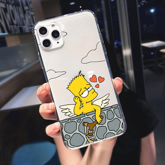 Funny Simpson Eat Apple LOGO Fashion Silicone Phone Cases For iPhone