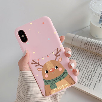 Cute Cartoon Pink Christmas Phone Case for iPhone