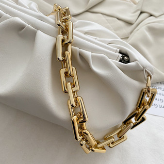 Women Luxury Designer Cloud Clutch Bag Thick Chain Shoulder Bag