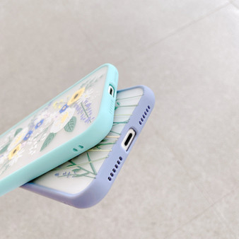 3D Relief Baby Blue Pastel Floral iPhone Case