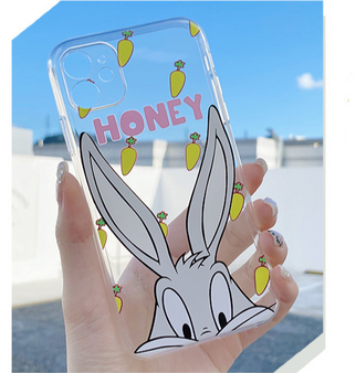 Cute Cartoon Bugs Bunny Transparent iPhone Case