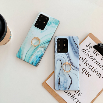 Marble Ring Holder Stand Phone Case For Samsung Galaxy