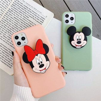 3D Cute Silicone Duck Mouse Cartoon iPhone Case with Popsocket