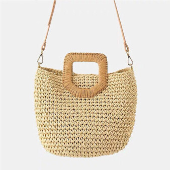 Women's Hand-Woven Straw Tote Shoulders Bag