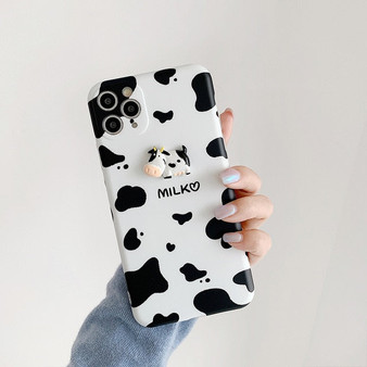 3D Milk Cow Apple iPhone Case Cute Cartoon Phone Case