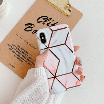 Geometric Abstract Marble Phone Case For iPhone