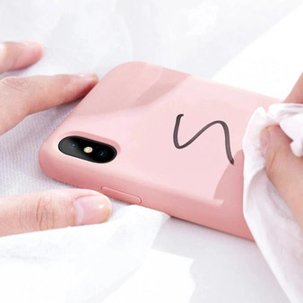 Candy Color Liquid Silicone Cover Microfiber Simple Matte iPhone Case