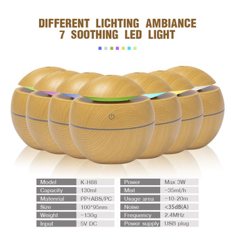 Aroma Essential Oil Diffuser Mini USB Air Humidifier LED Night Light