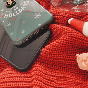 Christmas Elk Phone Case Cute 3D Santa Claus Glossy iPhone Cases