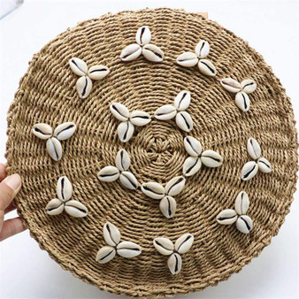 Round Straw Beach Bag Summer Woven Shell Handmade Shoulder Bag