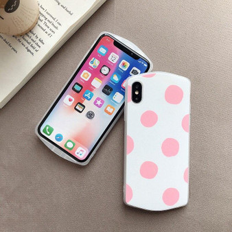 Pink White Polka Dot Phone Case Cute Candy Color iPhone Cover