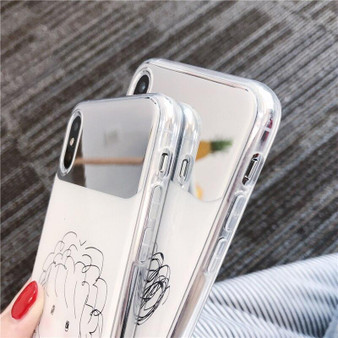 New Phone Covers For iPhone Lovely Girl Cartoon Mirror iphone Case