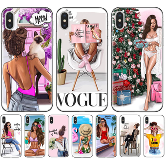 Vogue Girl Cute Phone Cases Transparent iPhone Case