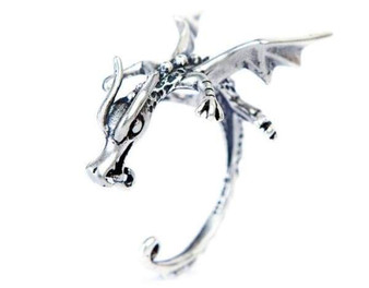 New Punk Antique Silver Dragon Cuff Earring