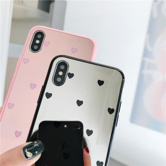 Luxury Mirror Small Love Heart Phone Case For iPhone