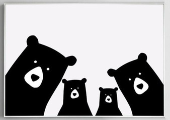 Poster And Prints Nordic Poster Four Bears Kid Room Nursery Wall Art Canvas Painting Wall Pictures For Living Room Unframed