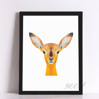 Triangle Deer Canvas Art Print Painting Poster,  Wall Pictures for Home Decoration, Home Decor FA386-1