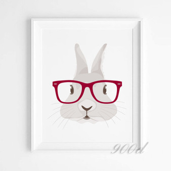 Lovely Cartoon rabbit Canvas Art Print Painting Poster,  Wall Pictures for Home Decoration, Home Decor FA389