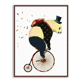 Cartoon Kawaii Panda Bicycle Art Prints Poster Hippie Animal Wall Picture Canvas Modern Nordic Kids Room Decor Painting No Frame