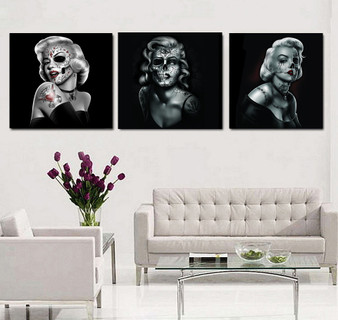 HD Printed Marilyn Skull Painting art Canvas Print room decor print poster picture canvas Free shipping/NY-6351