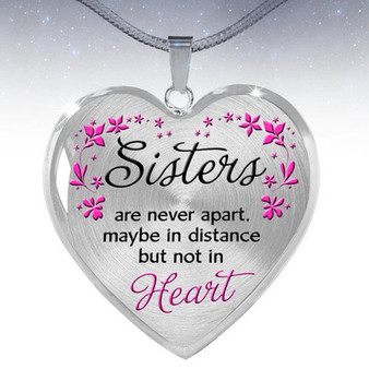 Heart Shaped Pendant Showing Sisterly Love Necklace: Hutzell