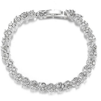 Luxury 925 Sterling Silver Roman Crystal Love Bracelet: Hutzell