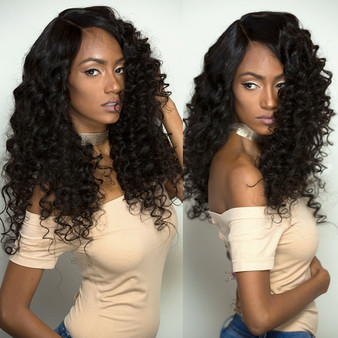 Luvin Glueless Bob Lace Front Human Hair Wigs Loose Wave Peruvian Remy Hair Lace Frontal Wigs For Black Women With Baby Hair