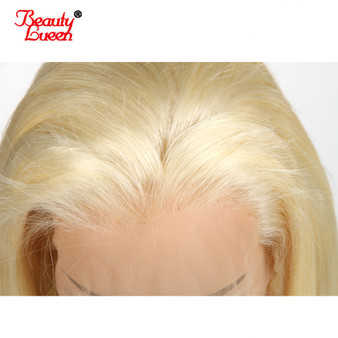 #613 Blonde Wig Lace Front Human Hair Wigs 150% Density Brazilian Remy Straight Hair Lace Pure Blonde Wig Beauty Lueen