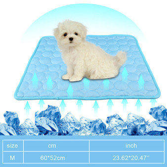 Summer Dog Cooling Mat Sky Blue Ice Pad Cool Pet Beds Sofa Cushion Blanket Fit All Pets Breathable Cooling Mat S/M/L/XL Size