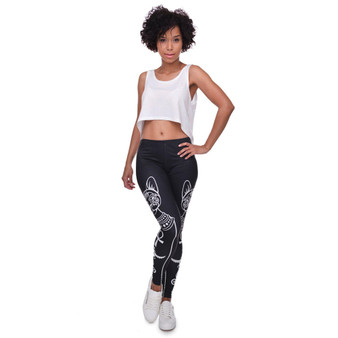 High Elasticity Egyptian cat symbols Printed Fashion Slim fit Legging Workout Trousers Casual Pants