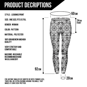 Women Legins Mandala Black Printing Legging Woman Fashion High Waist Leggings