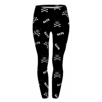 Womens Fashion Elasticity Yes and No Printed Slim Fit Legging Workout Trousers Casual Pants