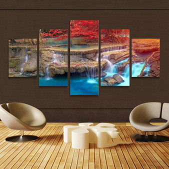 BANMU canvas Painting wall art decoration London Home Decoration Art Maple Trees Landscape Modular Pictures Painting On The Wall